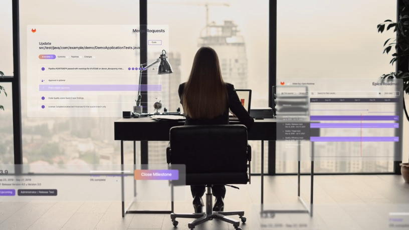 woman working on desk